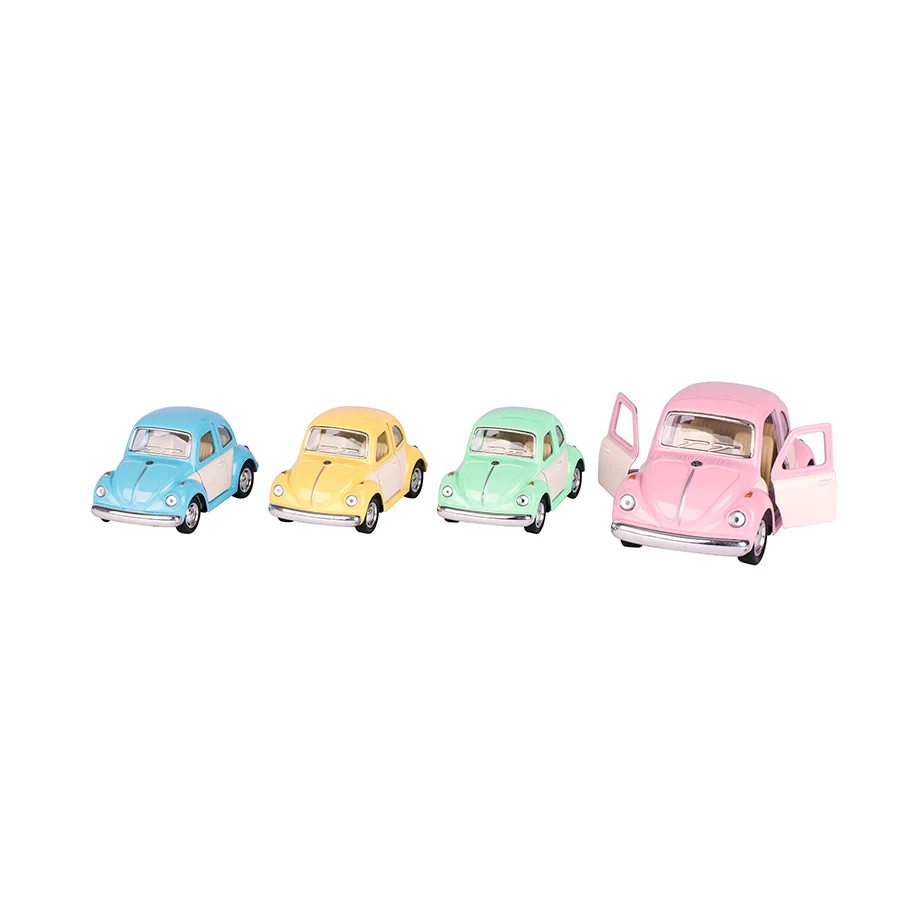 Set 4 Volkswagen Classical Beetle Metaal Toy Cars Goki