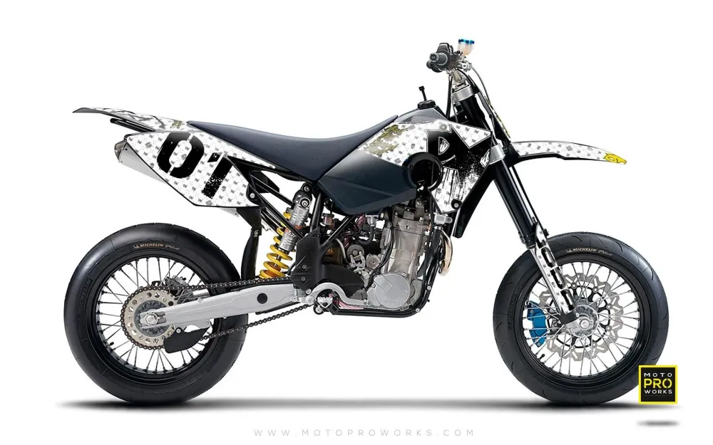 Universele voorbumper Husaberg GRAPHICS - "STEALTHER" melkwit