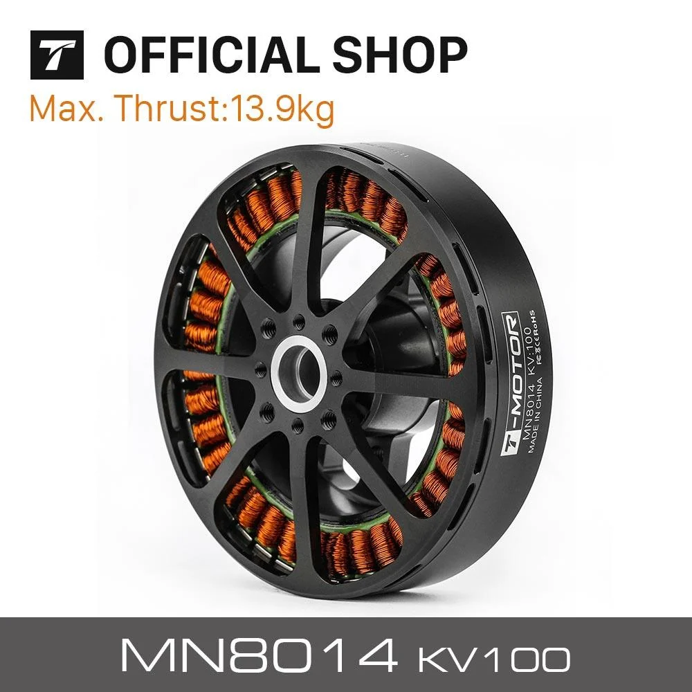 T-motor MN8014 KV100 12S Brushless Motor - Max Thrust 13.9KG Antigravity 8014 Outrunner Motor Multirotor RC Drone VTOL