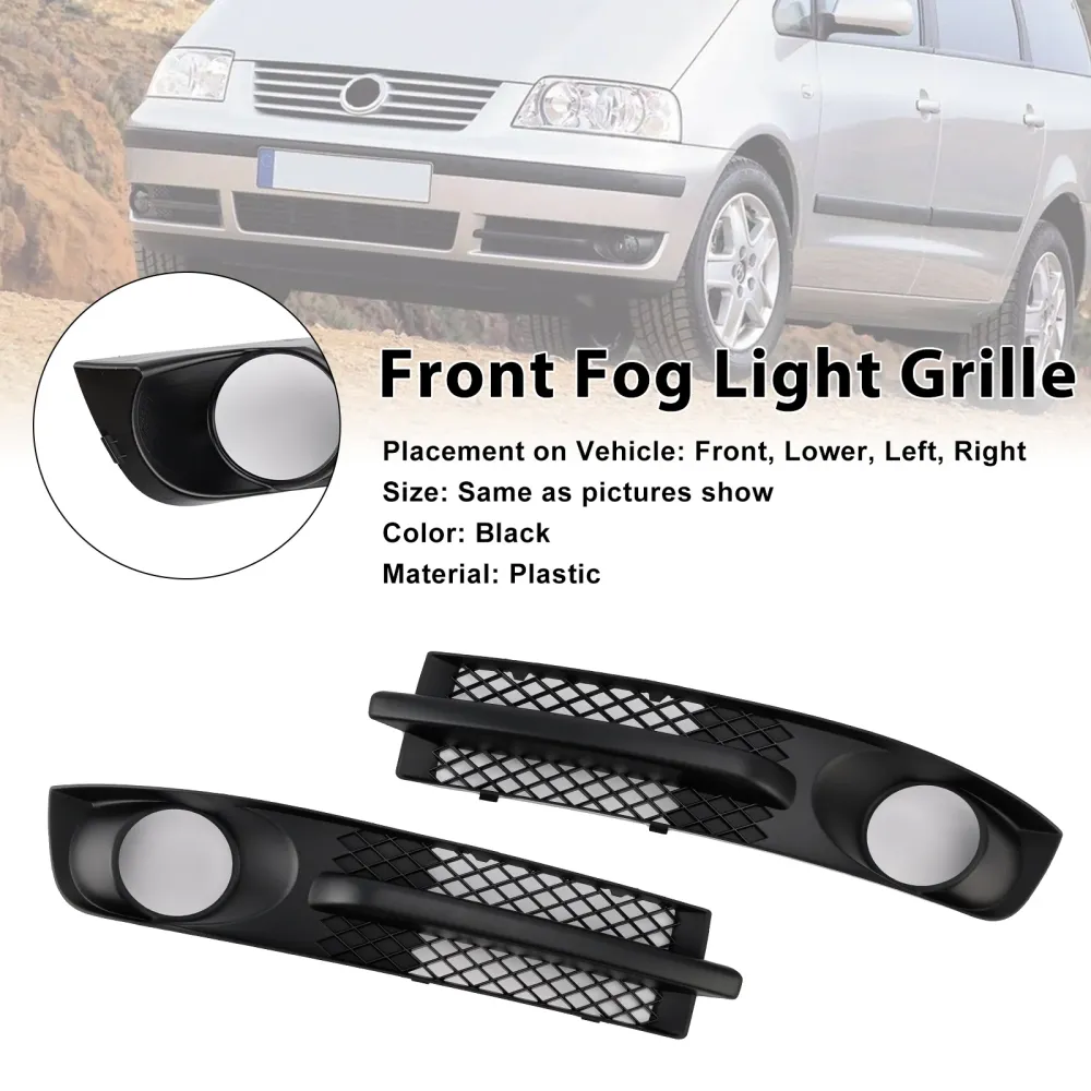 2000-2010 VW Sharan 7M voorbumper mistlampgrill met mistlampgat