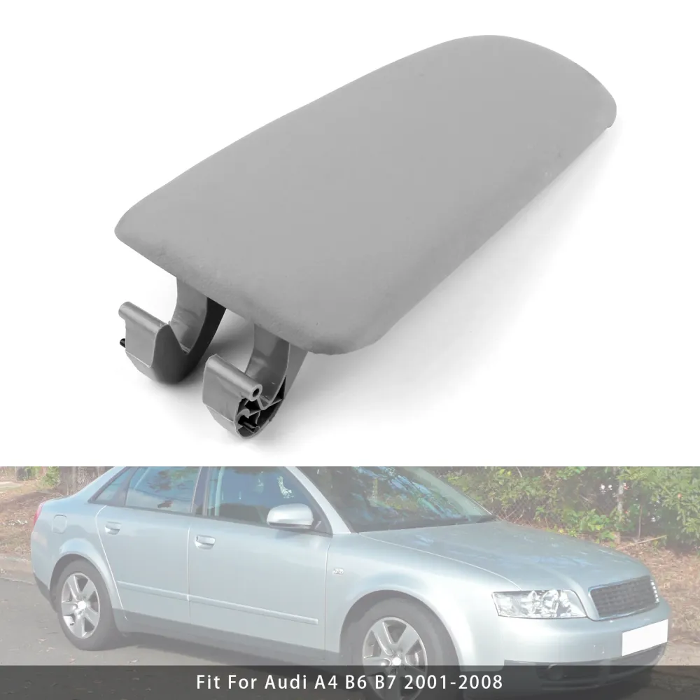 2001-2008 Audi A4 B6 B7 Grijs lederen armsteun middenconsole deksel 8E0864245E