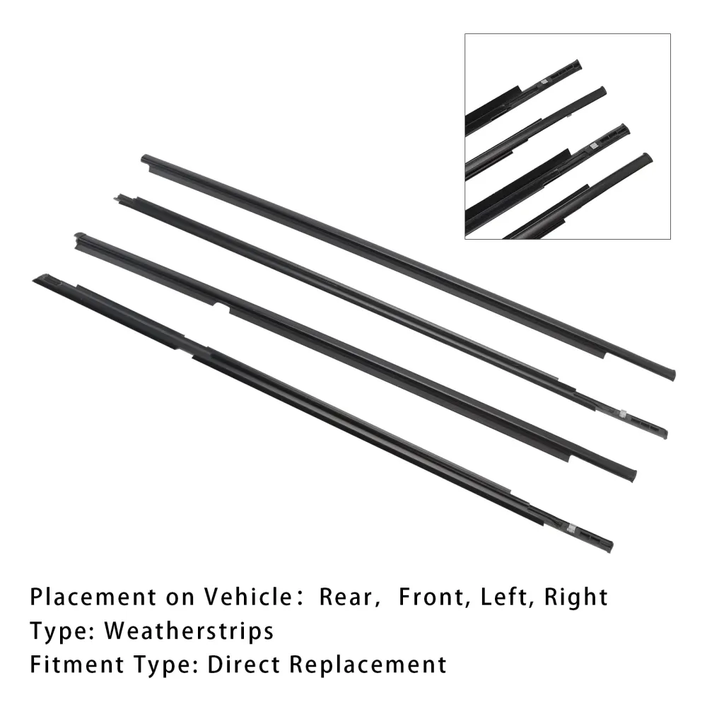2006-2013 Toyota Yaris Hatchback 4PCS Deurglasriem Buitenste lijstafdichting