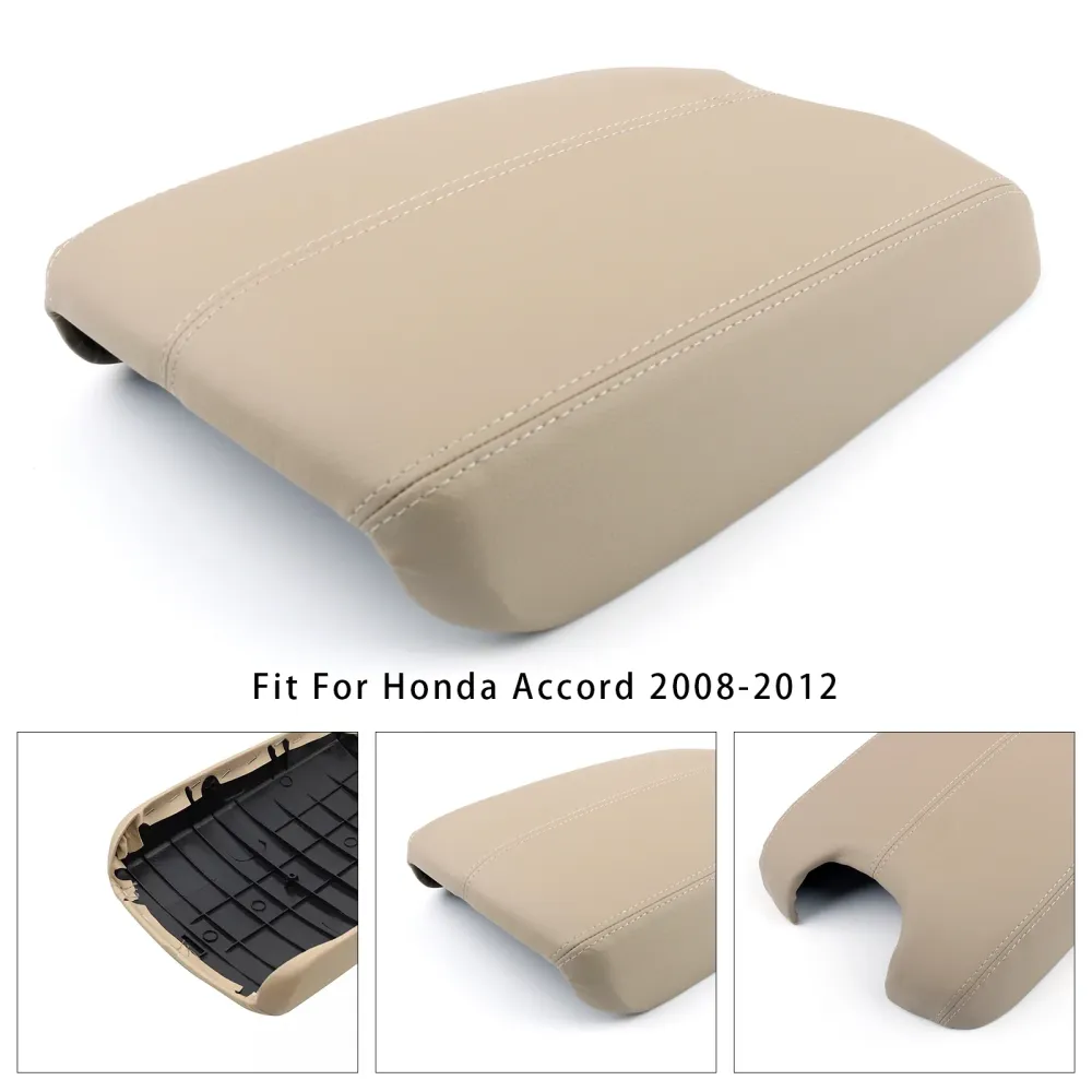 2008-2012 Honda Accord beige lederen armsteun middenconsoledeksel