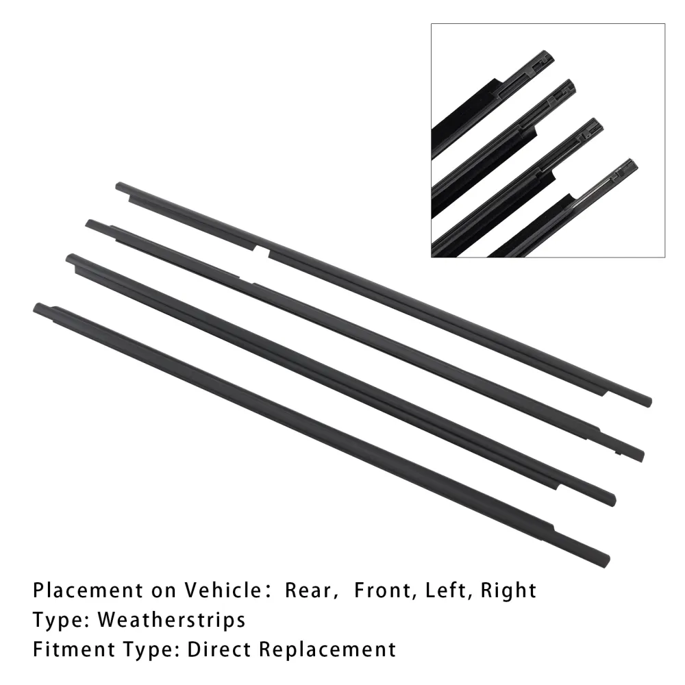 2008-2015 Toyota Land Cruiser LC 200 4PCS Deurglasriem Buitenste lijstafdichting