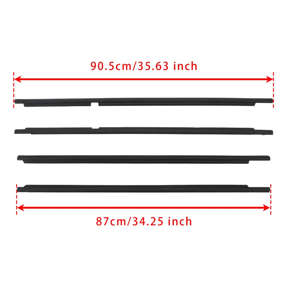 2008-2015 Toyota Land Cruiser LC 200 4PCS Deurglasriem Buitenste lijstafdichting