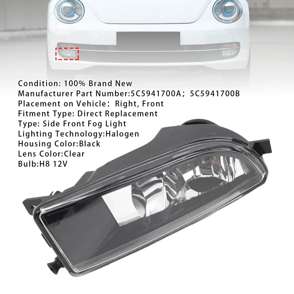 2012-2016 VW Kever 1 stks Voorbumper Rechts Mistlamp Met Lamp 5C5941700A