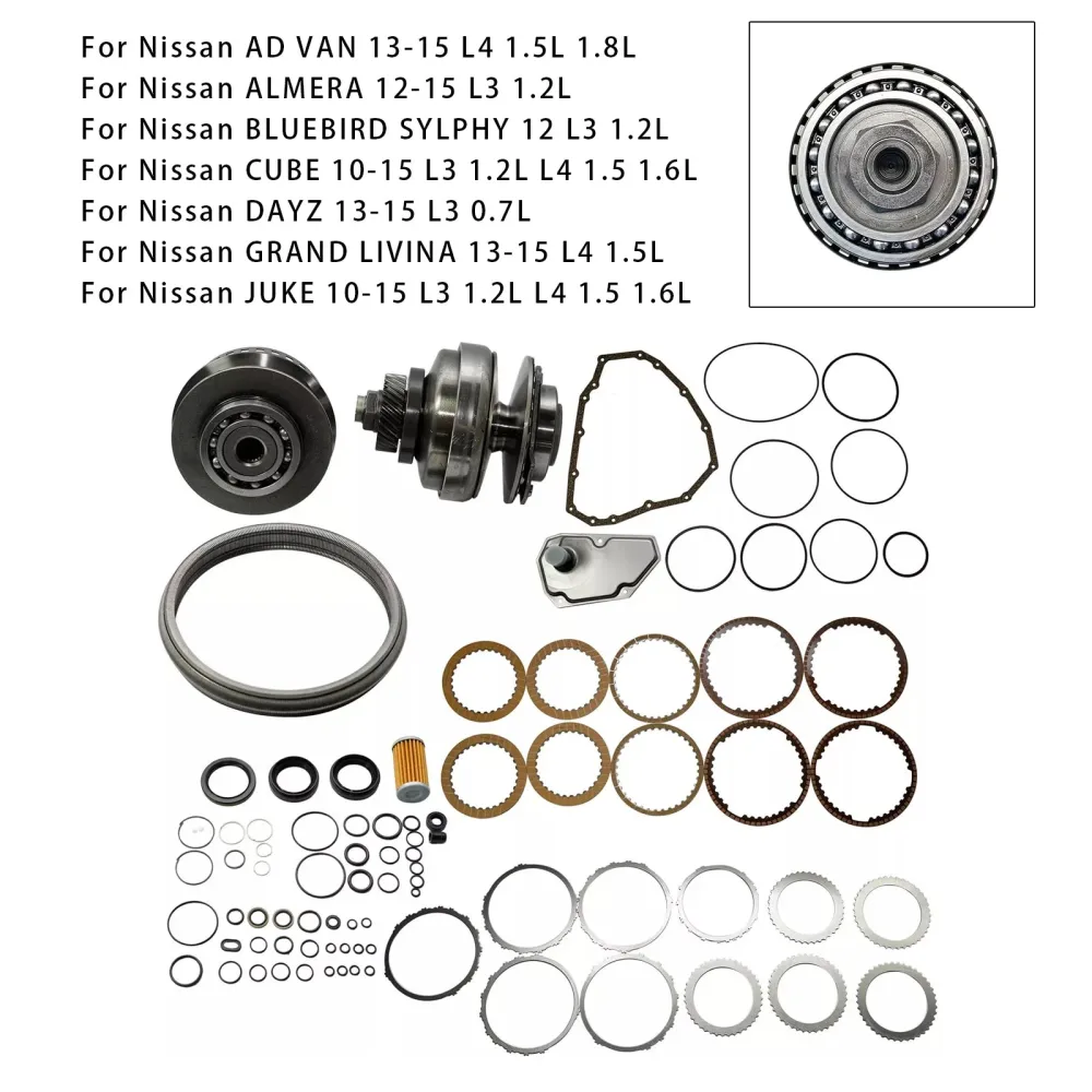 2013-2015 Nissan GRAND LIVINA L4 1.5L Transmissie Master Revisie Kit & Katrolset met riem JF015E RE0F11A