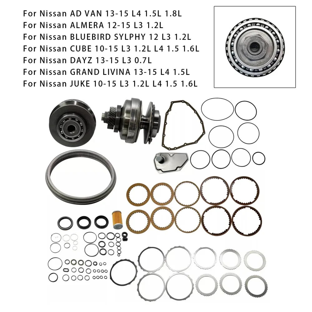 2013-2015 Nissan AD VAN L4 1.5L 1.8L Transmissie Master Revisie Kit & Katrolset met riem JF015E RE0F11A