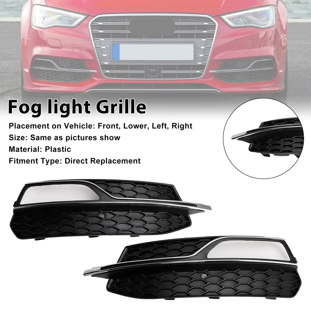 2013-2016 AUDI A3 S-Line S3 Front Lower Bumper Mistlamp Cover Grille