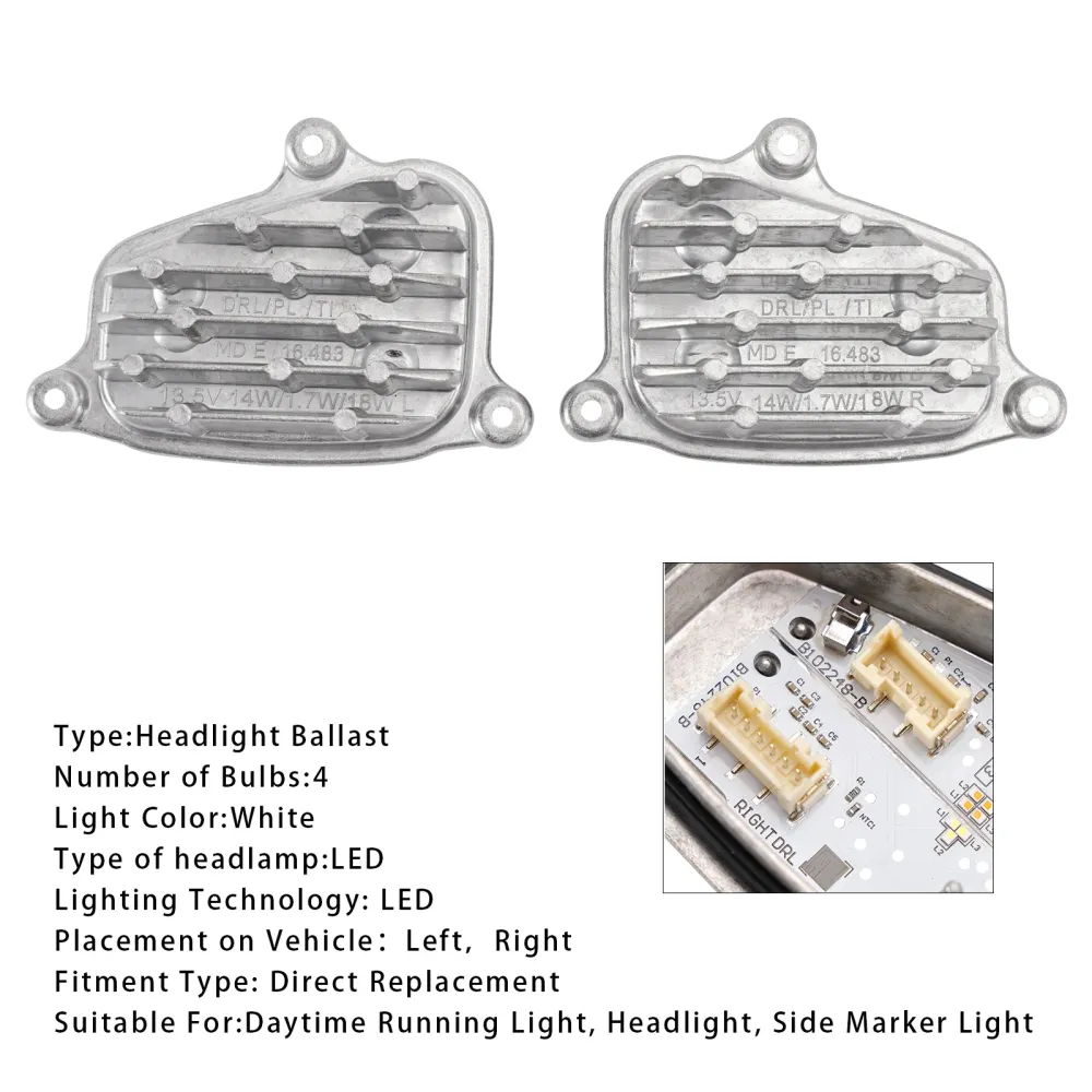 2017-2024 Seat Ibiza V (KJ) 2 STUKS Links + Rechts Koplamp LED DRL Module Met Koellichaam 6F0941475/76