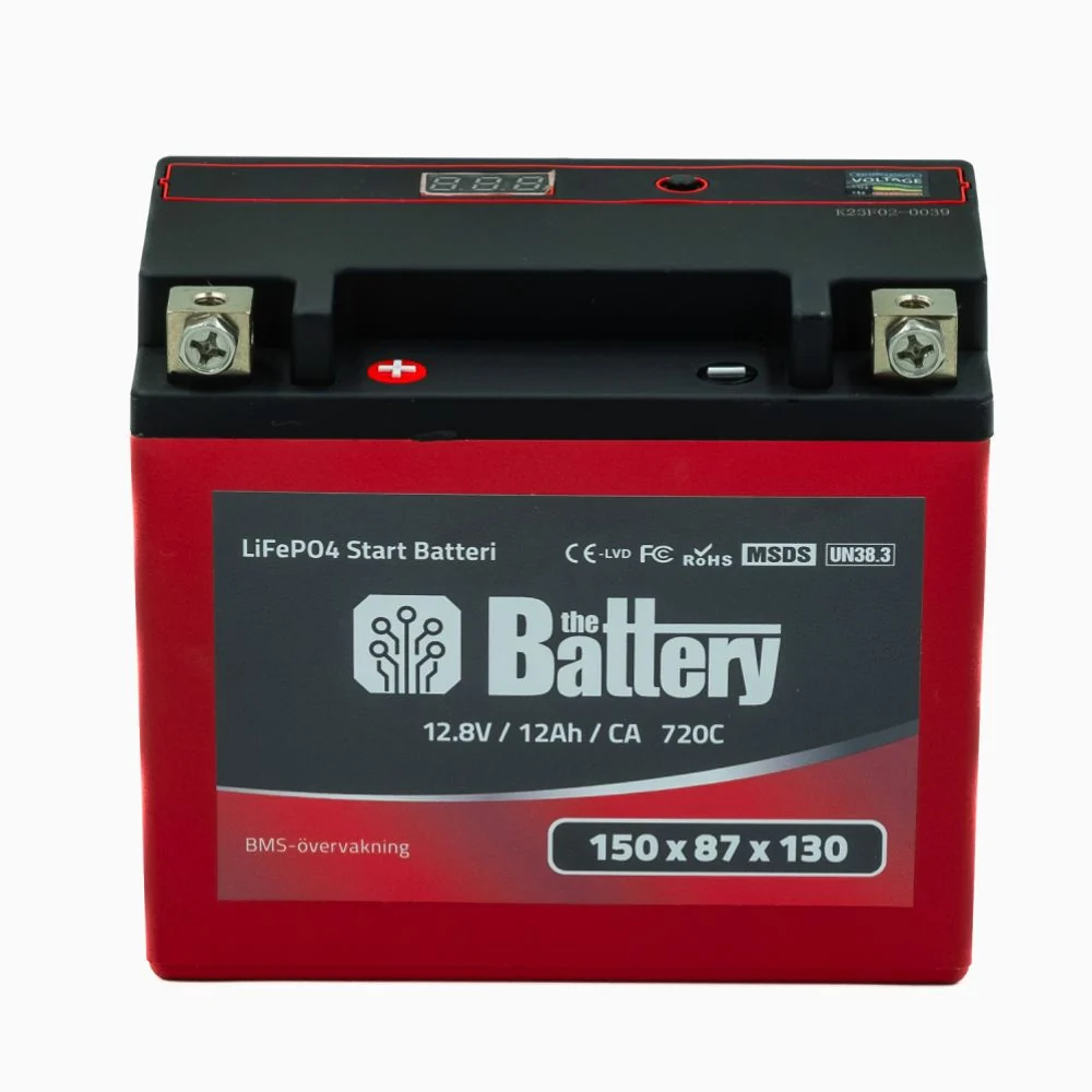De Accu LiFePO4 Lithium Motorfiets Accu 12-BS 12,8V 12Ah (20Ah PBEQ)
