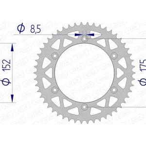 AFAM Aluminium achtertandwiel 13508 - 520