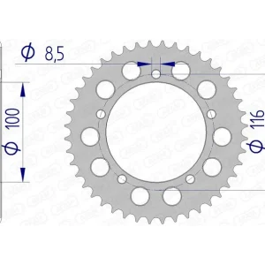 AFAM Aluminium achtertandwiel 17100 420