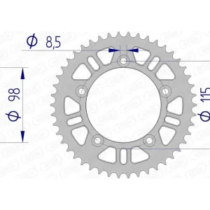 AFAM Aluminium achtertandwiel 72101 - 420