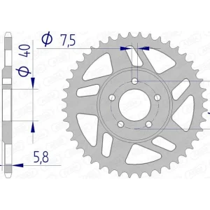 AFAM Aluminium achtertandwiel 72103 - 415