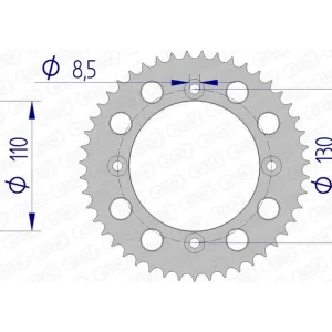 AFAM Aluminium ultralicht achtertandwiel 11104 - 420