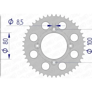 AFAM Aluminium ultralicht achtertandwiel 11110 - 428