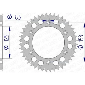 AFAM Aluminium ultralicht achtertandwiel 11212 - 520