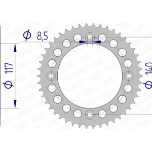 AFAM Aluminium ultralicht hard geanodiseerd achtertandwiel 13108 - 428