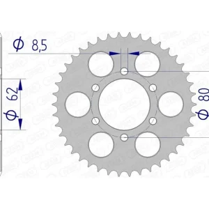 AFAM Aluminium ultralicht hard geanodiseerd achtertandwiel 13208 - 428