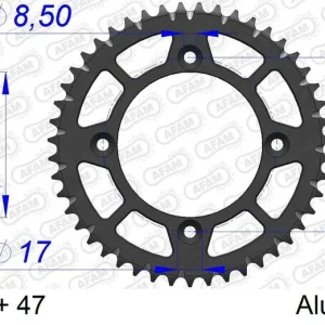 AFAM Aluminium ultralicht hard geanodiseerd achtertandwiel 13116 - 420