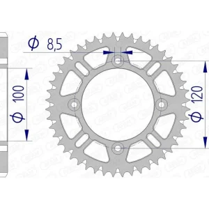 AFAM Aluminium ultralicht zelfreinigend achtertandwiel 15104 - 428