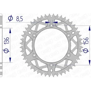 AFAM Aluminium ultralicht zelfreinigend achtertandwiel 15206 - 520
