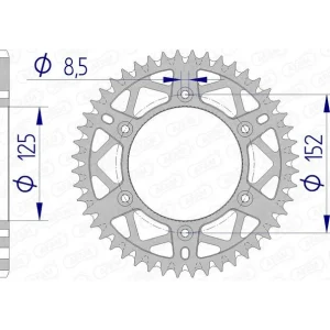 AFAM Aluminium ultralicht zelfreinigend achtertandwiel 39300 - 520