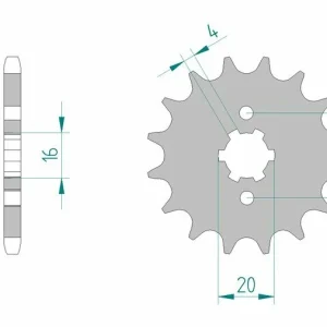 AFAM Staal standaard voortandwiel 24200 - 428
