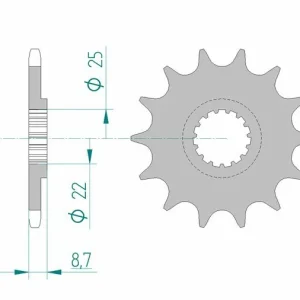 AFAM Staal standaard voortandwiel 73301 - 520
