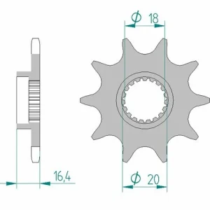 AFAM Staal standaard voortandwiel 79304 - 520