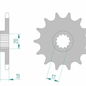 AFAM Staal standaard voortandwiel 94215 - 520