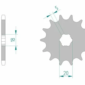 AFAM Staal standaard voortandwiel 94305 - 520