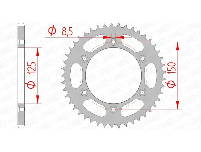 AFAM Standaard staal achtertandwiel 71304 - 520