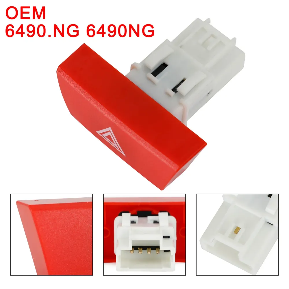 Alarmlichtwaarschuwingsschakelaar voor Citroen C1 Peugeot 107 Toyota Aygo 6490.NG