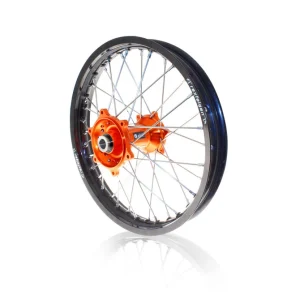 ART MX Compleet voor- en achterwiel 21x1,60/18x2,15 zwarte velg/oranje naaf KTM
