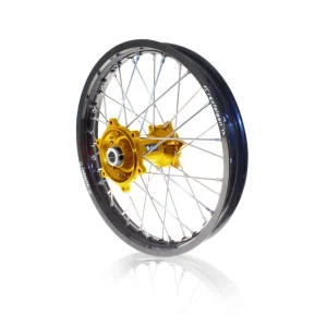 ART MX Compleet voor- en achterwiel 21x1,60/19x2,15 zwarte velg/gouden naaf Suzuki