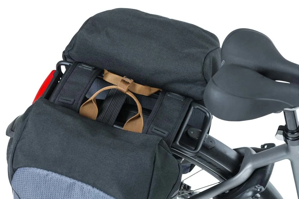 Basil Miles dubbele bagagedrager tas 34l blauw/zwart