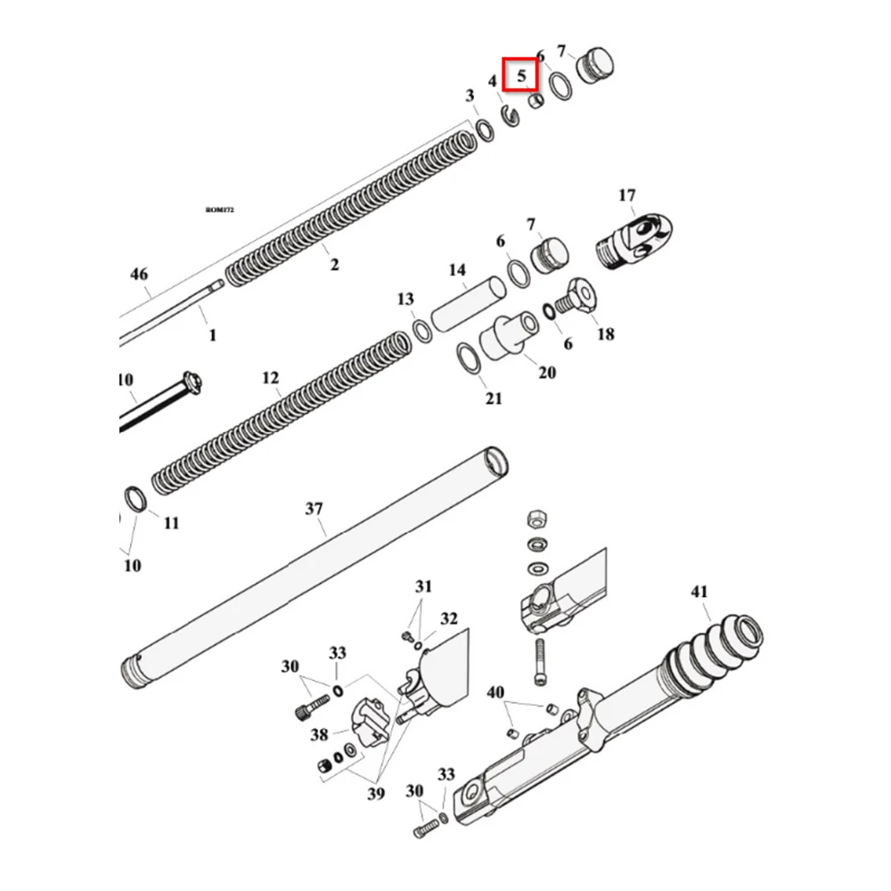 Borgmoer cartridge voorvork XL1200X, XL883N/1200NS 16-21; XL1200C/NS, 883L 18-20