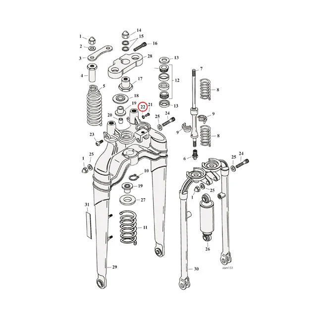 Borgring Softail Springervork FXST 88-06; FLSTS 97-09