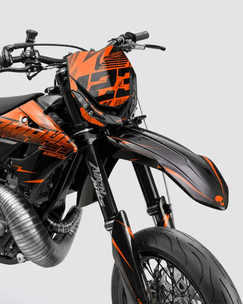 CARBX - Semi-personaliserbare Supermotard-decoratieset - Oranje
