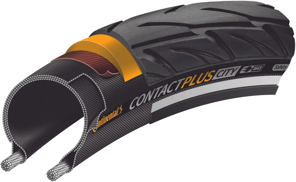 Continental Contact Plus City Draadband 28" E-50 Reflex zwart