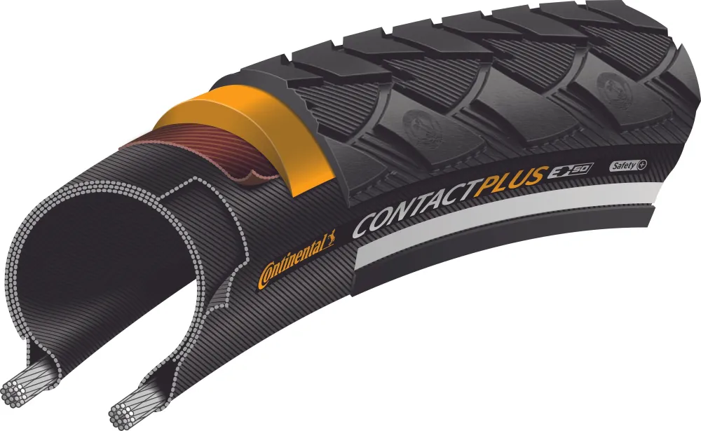 Continental Contact Plus Draadband 28x1.50" E-50 Reflex zwart