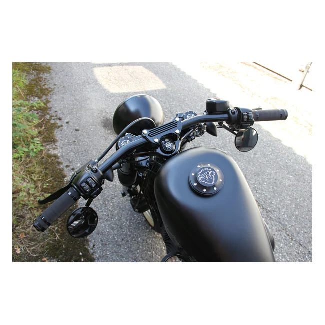 Cult Werk One Piece Riser Top Clamp Zwart voor Harley