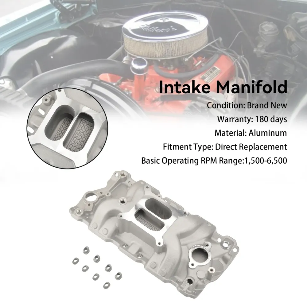 Dual Plane Inlaatspruitstuk geschikt voor Chevy Small Block 305 327 350 400 57-86 High Rise