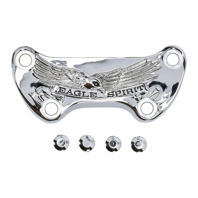 Eagle Spirit One Piece Riser Top Clamp Chroom voor Harley