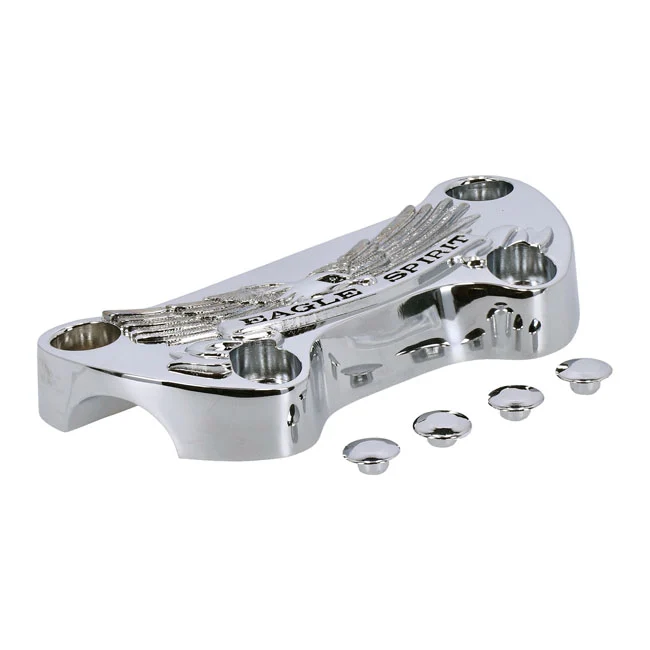 Eagle Spirit One Piece Riser Top Clamp Chroom voor Harley