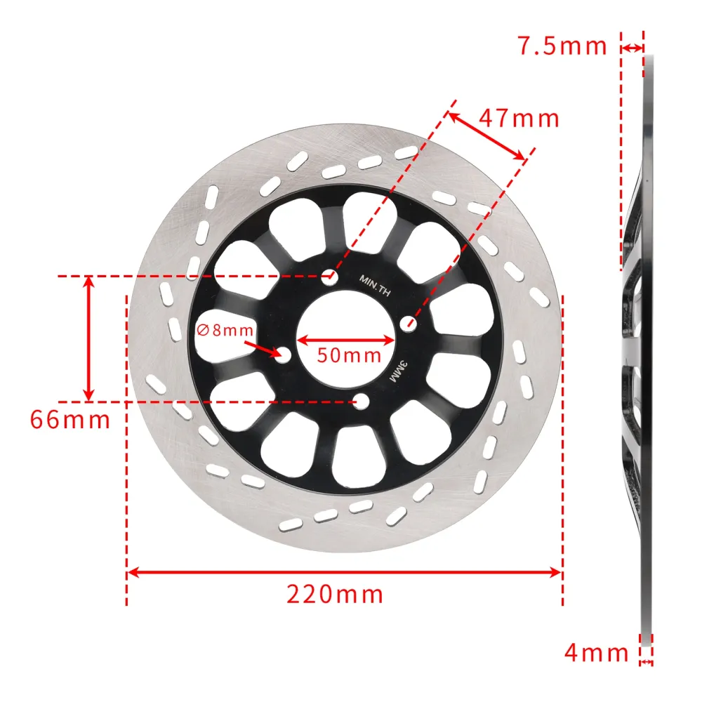 Front Solid Remschijf Rotor 220mm Voor Suzuki GN125 NF41A 4T GN125E 1982-2001