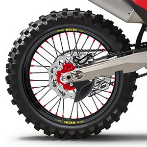HAAN WHEELS Compleet Achterwiel 12x1,60x32T Zwart Velg/Rood Naaf/Zwart Spaken/Rood Spaaknippels