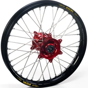 HAAN WHEELS Compleet Achterwiel 17x4,50x36T Zwart Velg/Rood Naaf/Zilver Spaken/Zilver Spaaknippels